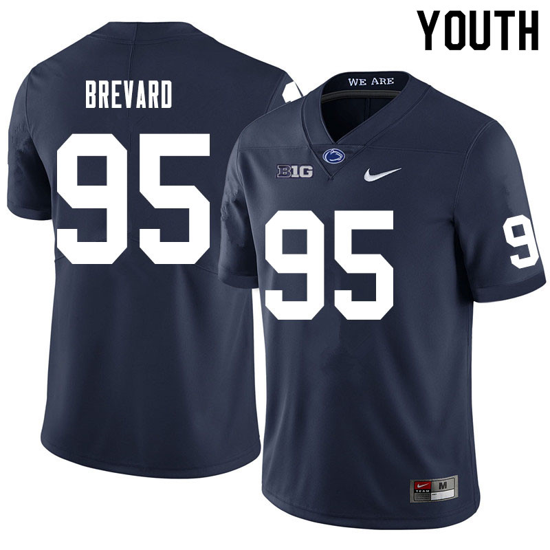 Youth #95 Cole Brevard Penn State Nittany Lions College Football Jerseys Sale-Navy